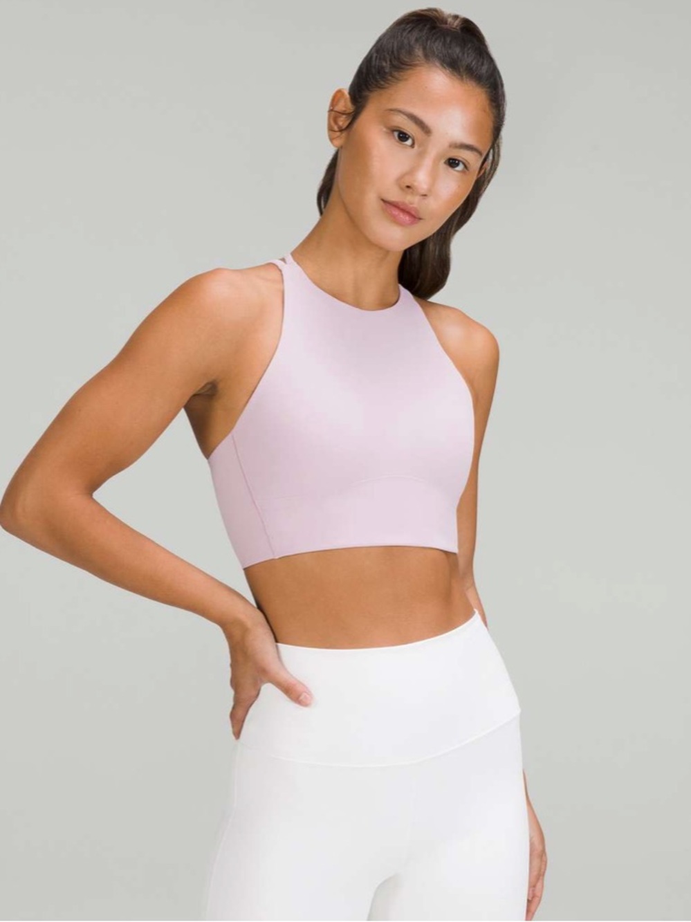 lululemon Like a Cloud High-Neck Longline Bra - Pink Peony